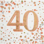 Oaktree Age 40 Rose Gold Napkins 16ct
