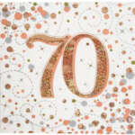 Oaktree Age 70 Rose Gold Napkin 16ct