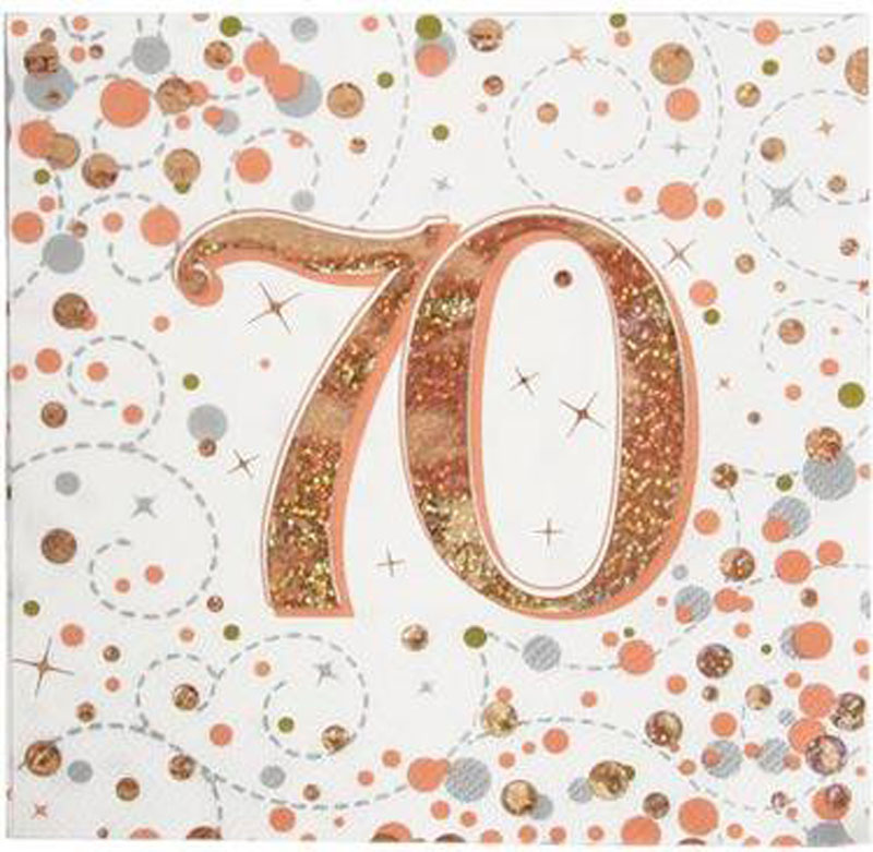Oaktree Age 70 Rose Gold Napkin 16ct