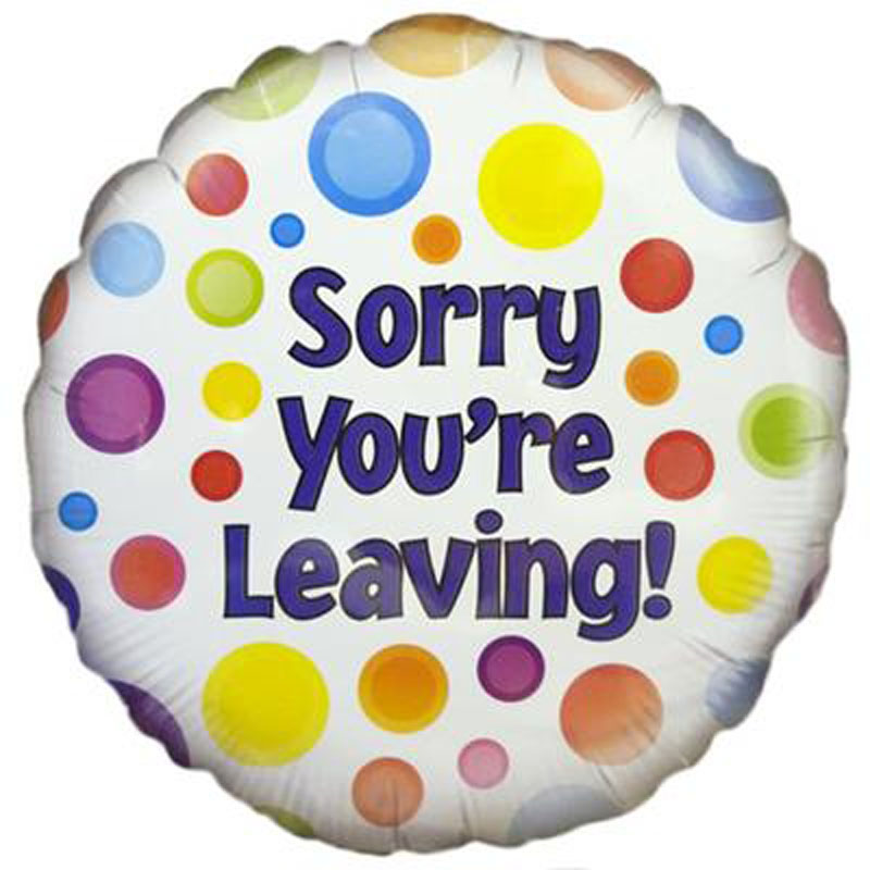 Sorry You're Leaving Single 18" Foil Balloons (Various Designs)