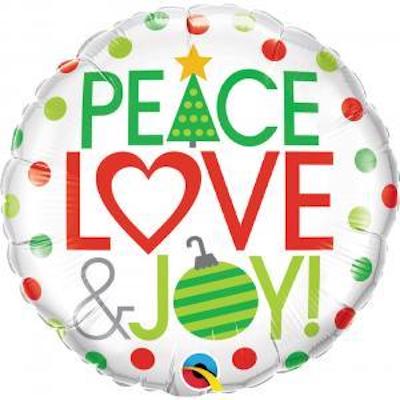 Qualatex 18" RND Peace Love Joy