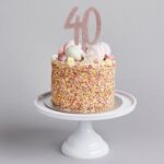 Hootyballoo Age 40 Rose Gold Cake Topper