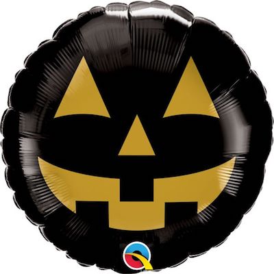 Qualatex 18" RND Black Gold Pumpkin