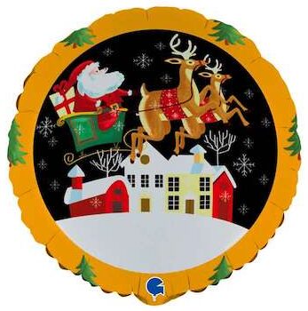 Grabo 18" RND Santa in Sleigh