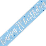 Unique Age 21 Blue Glitz Banner 2.74m