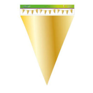Oaktree Metallic GOLD Giant Bunting 10m 18 Flags