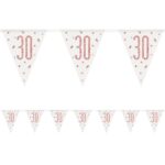 Unique Age 30 Rose Gold Glitz Bunting 2.74m