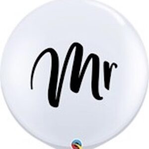 3FT RND White MR Latex balloon