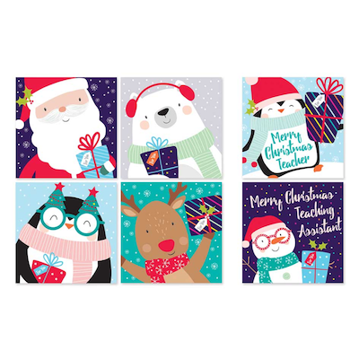 Festive Wonderland 30 Christmas School Cards (Bright) - Image 2