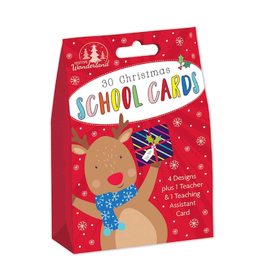 Festive Wonderland 30 Christmas School Cards (Cute)