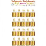 Party Time Gold Holographic Party Poppers 20ct