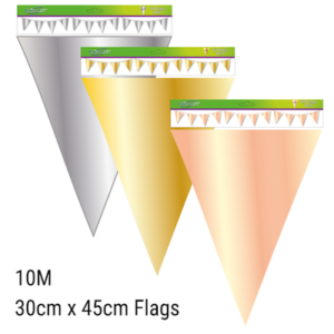 Oaktree Metallic Rose Gold Giant Bunting 10m 18 Flags