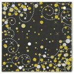 Oaktree Black/Gold Sparkling Fizz Napkins 16ct