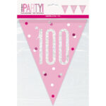 Unique Age 100 Pink Glitz Bunting 2.74m