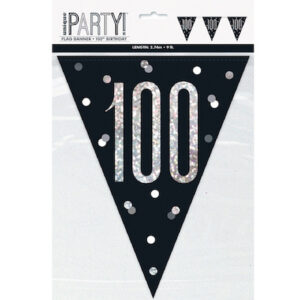 Unique Age 100 Black Glitz Bunting 2.74m