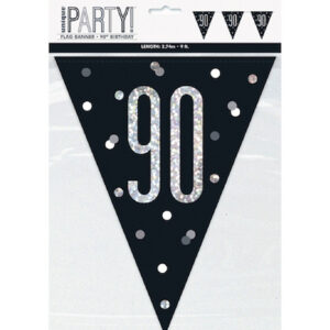 Unique Age 90 Black Glitz Bunting 2.74m