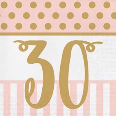 CP Age 30 Pink Chic Napkins 20ct