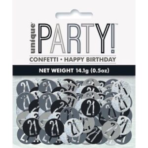 Unique Age 21 Black Glitz Table Confetti 14g