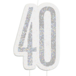 Unique Age 40 Glitz Candle