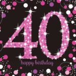 Amscan Age 40 Pink Sparkling Celebration Napkins 16ct