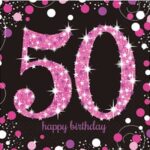 Amscan Age 50 Pink Celebration Napkins 16ct
