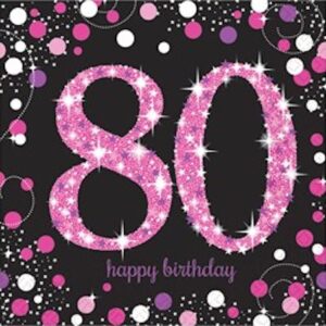 Amscan 80th Pink Celebration Napkins (16ct)