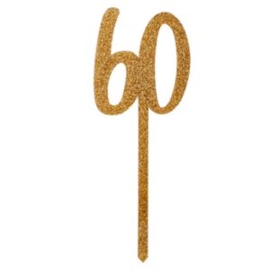 Hootyballoo Age 60 Gold Cake Topper