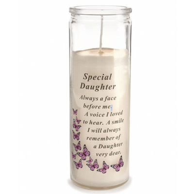 Special Daughter Memorial Candle 18cm