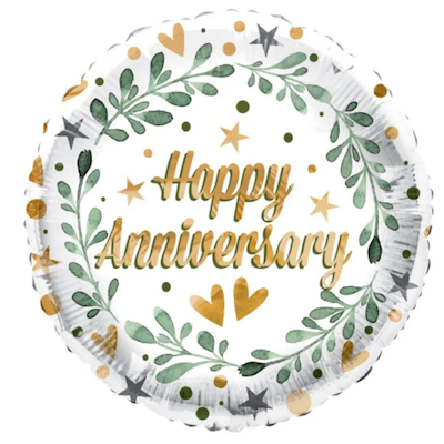 Anniversary Single 18" Foil Balloons (Various Designs)