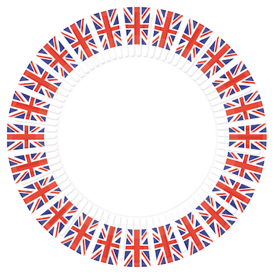 Amscan Union Jack Paper Plates 8ct