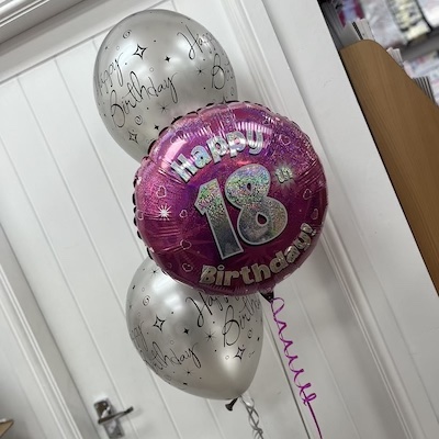 18th Birthday 3 Tier Foil and Latex Bouquet