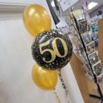 50th Birthday 3 Tier Foil and Latex Bouquet