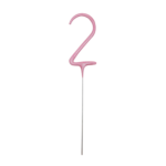 Unique Pink 2 Sparkler Candle