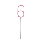 Unique Pink 6 Sparkler Candle