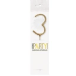 Unique Gold 3 Sparkler Candle