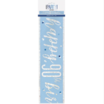 Unique Age 90 Blue Glitz Banner 2.74m
