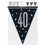 Unique Age 40 Black Glitz Bunting 2.74m