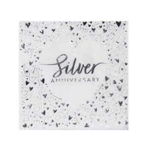 CP 25th Silver Anniversary Napkins 16ct