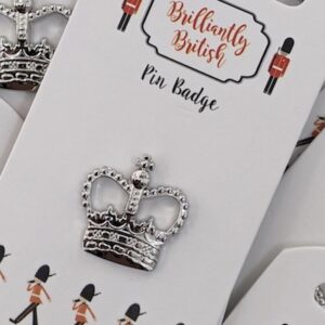 Silver Crown Commemorative Pin Badge