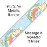 Oaktree Pastel Rainbow Baby Boy Banner 2.7m