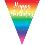 Oaktree Rainbow Ombre Birthday Bunting 3.9m 11 Flags