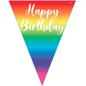 Oaktree Rainbow Ombre Birthday Bunting 3.9m 11 Flags