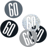 Unique Age 60 Black Glitz Table Confetti 14g