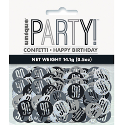 Unique Age 90 Black Glitz Table Confetti 14g