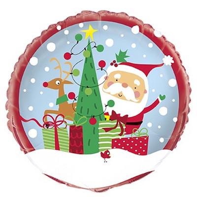 Unique 18" RND Colourful Santa