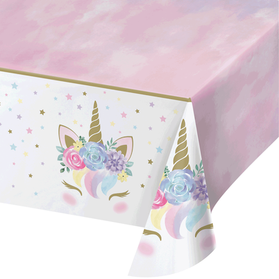 CC Unicorn Baby Plastic Tablecover 259cm x 137cm