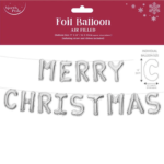 North Pole 14" Silver Merry Christmas Balloon Banner Kit