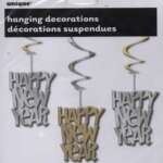 Unique Happy New Year Hanging Decorations 3ct