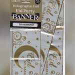 GiftZone Gold/White Eid Mubarak Banner 2.6m