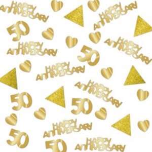 Amscan Golden Wedding Anniversary Table Confetti 28g